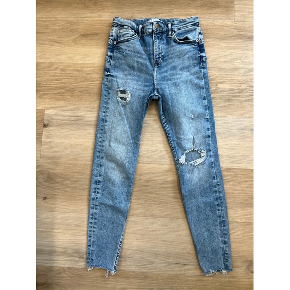 River Island Petite Size 10 High Waisted Skinny Jeans - Picture 2 of 4